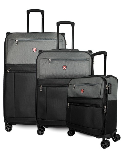 Set 3 Piezas Maletas Blandas Libra - Gris
