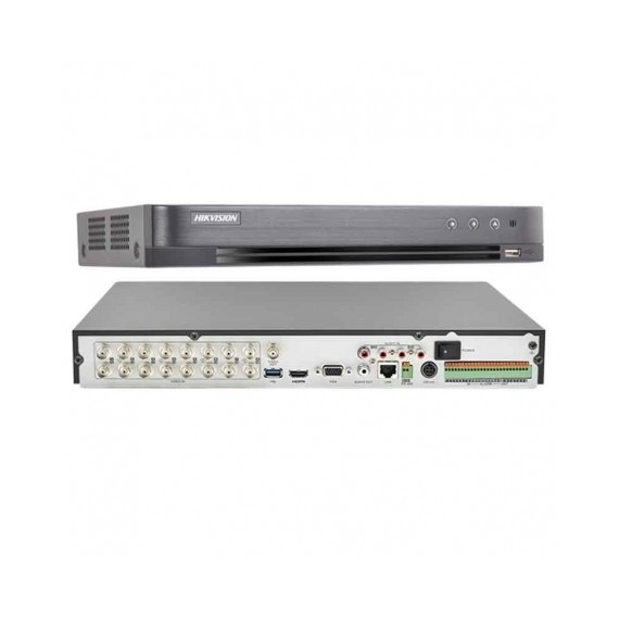 DVR 16CH TURBO 1080P/8MP 2BAHIA/10 TB H.265+ 30FPS HDMI 4K/VGA METAL HIKVISION