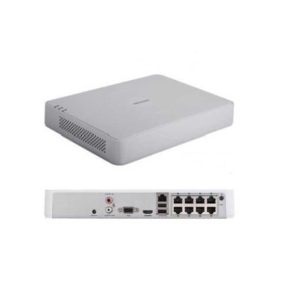 NVR 8CH POE IP 2MP 1BAHIA/6TB 60MPSH265+ 30FPS HDMI PLASTICO HIKVISION